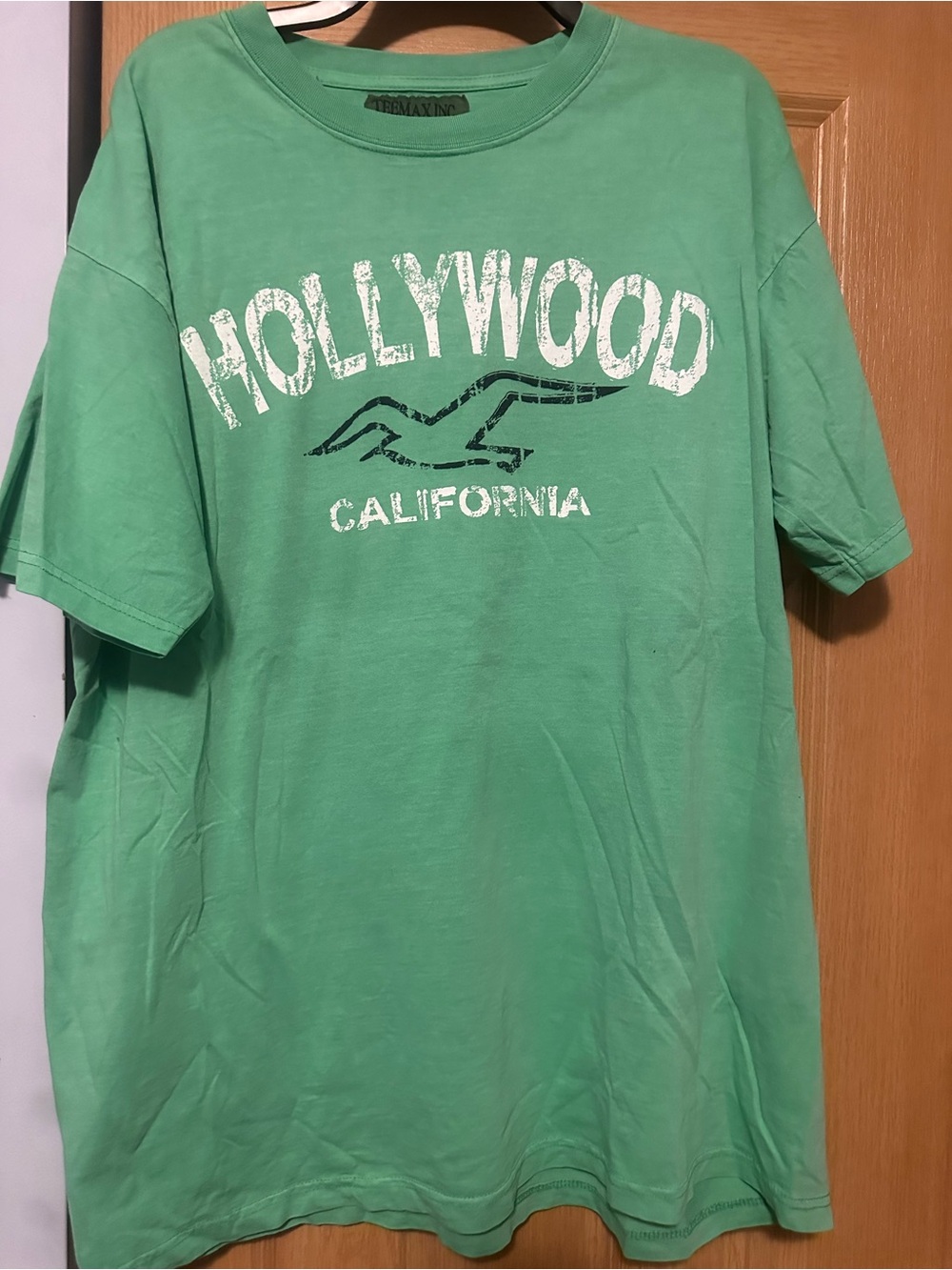 Green 'Hollywood California' Short Sleeve Graphic Tee